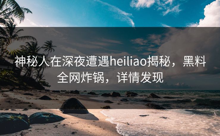 神秘人在深夜遭遇heiliao揭秘，黑料全网炸锅，详情发现