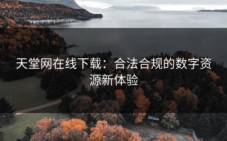 天堂网在线下载:合法合规的数字资源新体验 天堂网在线下载:合法合规的数字资源新体验