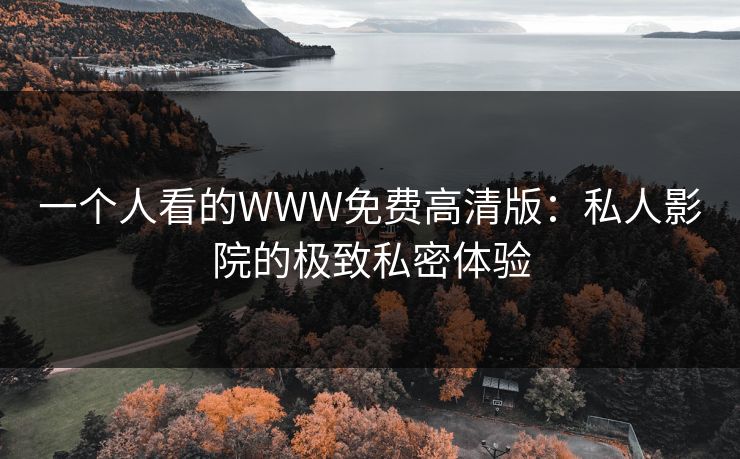 一个人看的WWW免费高清版:私人影院的极致私密体验