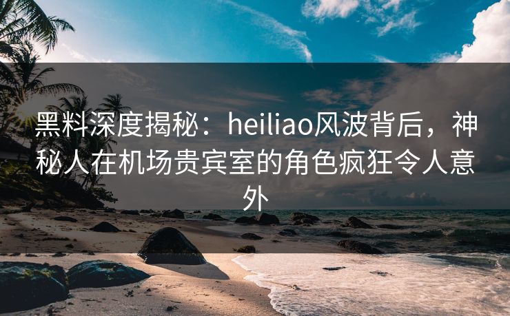 黑料深度揭秘：heiliao风波背后，神秘人在机场贵宾室的角色疯狂令人意外