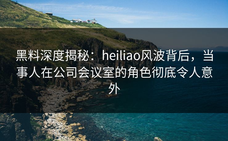 黑料深度揭秘：heiliao风波背后，当事人在公司会议室的角色彻底令人意外